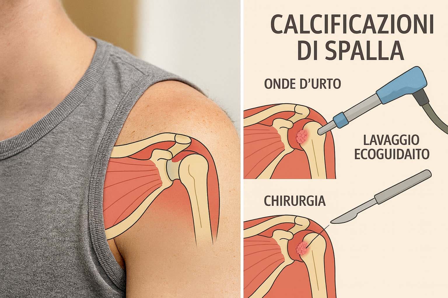 Calcificazioni di spalla a Roma: onde d'urto, lavaggio ecoguidato o chirurgia?