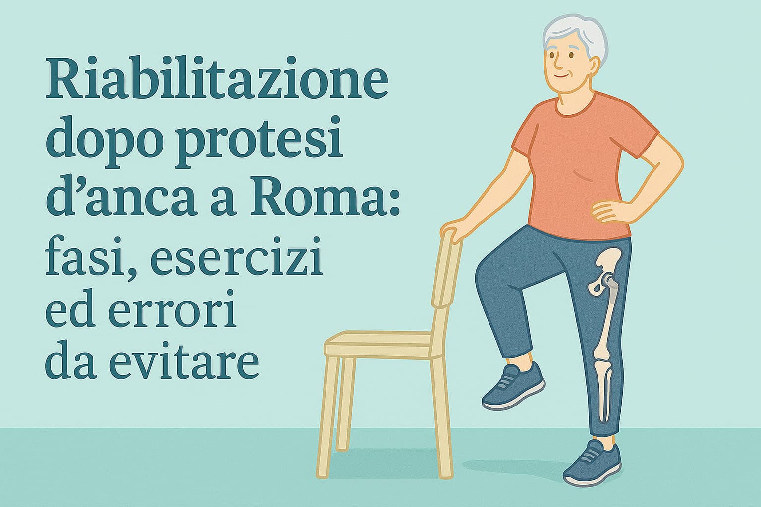 Riabilitazione dopo protesi d'anca a Roma: fasi, esercizi ed errori da evitare